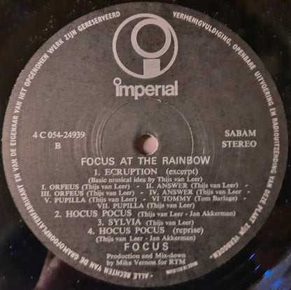 Focus (2) : Focus At The Rainbow (LP, Album, bla)