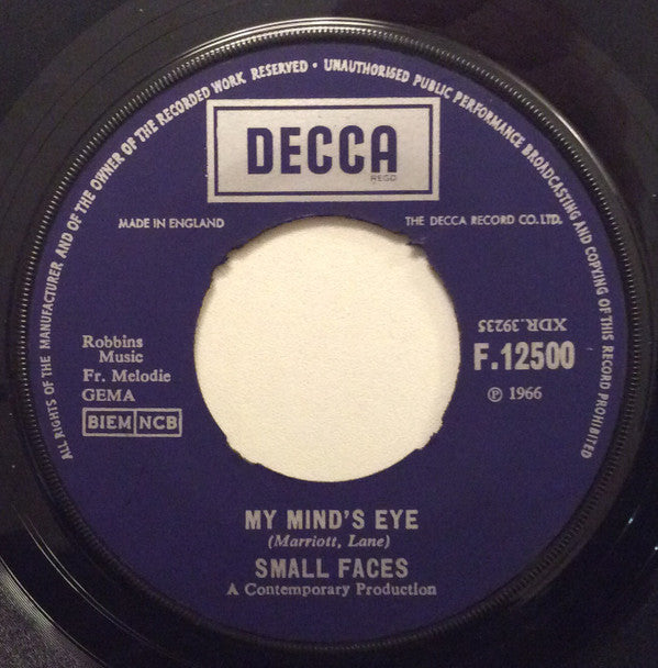 Small Faces : My Mind's Eye (7", Single)