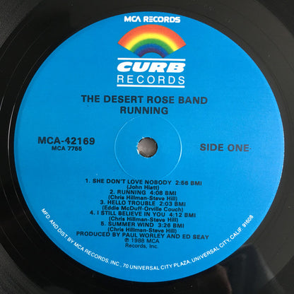 Desert Rose Band : Running (LP, Album, Pin)