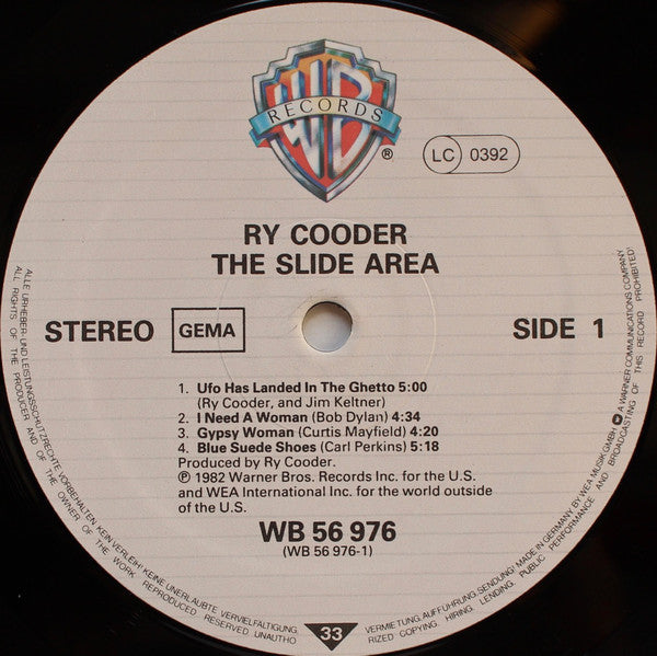 Ry Cooder : The Slide Area (LP, Album)