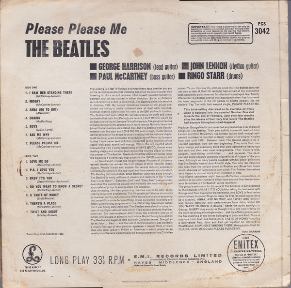 The Beatles : Please Please Me (LP, Album, RP)