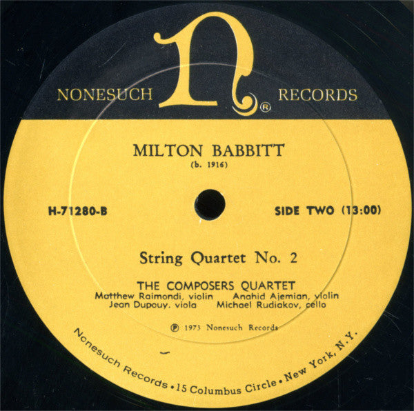 Ruth Crawford Seeger / George Perle / Milton Babbitt - The Composers Quartet : String Quartet / String Quartet No. 5 / String Quartet No. 2 (LP)