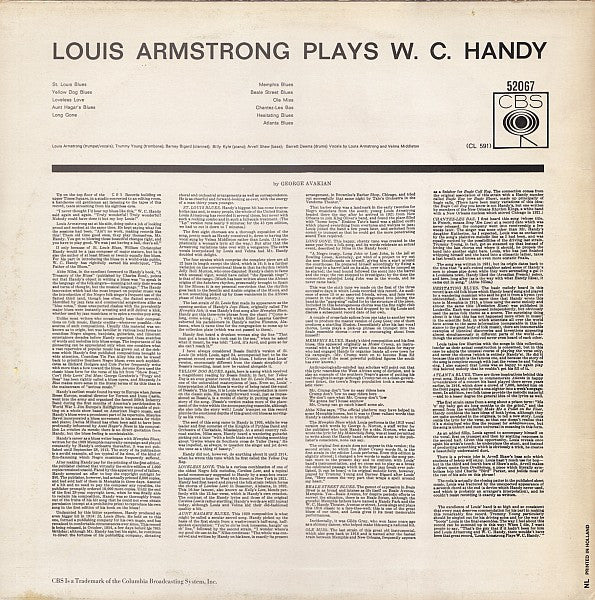 Louis Armstrong : Louis Armstrong Plays W. C. Handy (LP, Album)