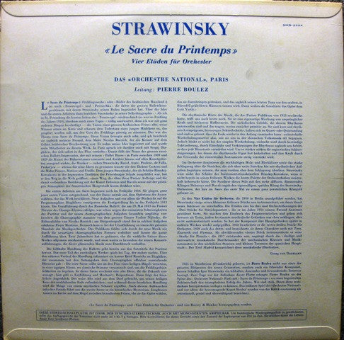Igor Stravinsky - Orchestre National De France, Pierre Boulez : Le Sacre Du Printemps / 4 Etüden Für Orchester (LP)