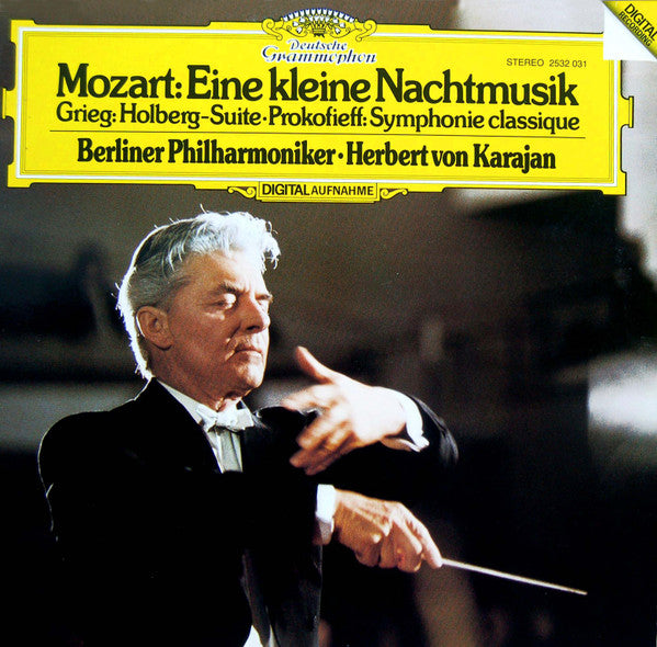 Wolfgang Amadeus Mozart, Edvard Grieg, Sergei Prokofiev, Berliner Philharmoniker · Herbert von Karajan : Eine Kleine Nachtmusik · Holberg-Suite · Symphonie Classique (LP)