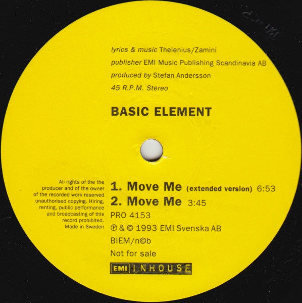 Basic Element : Move Me (12", Promo)