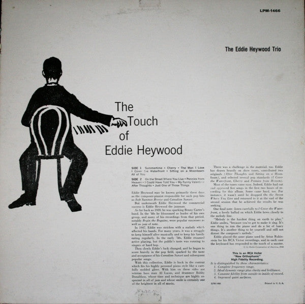 Eddie Heywood Trio : The Touch Of Eddie Heywood (LP, Album, Mono, Ind)