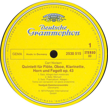 Carl Nielsen, Vestjysk Kammerensemble : Quintett Für Bläser / Andante Lamentoso / Musik Aus "Die Mutter" / Serenata In Vano Für Quintett (LP, Album)