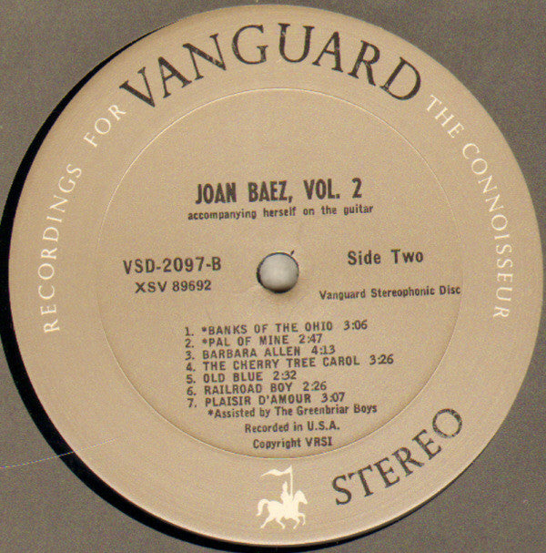 Joan Baez : Joan Baez Vol. 2 (LP, Album, RE)