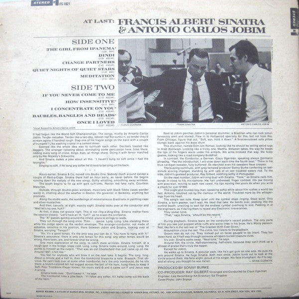 Frank Sinatra & Antonio Carlos Jobim : Francis Albert Sinatra & Antonio Carlos Jobim (LP, Album, Jac)