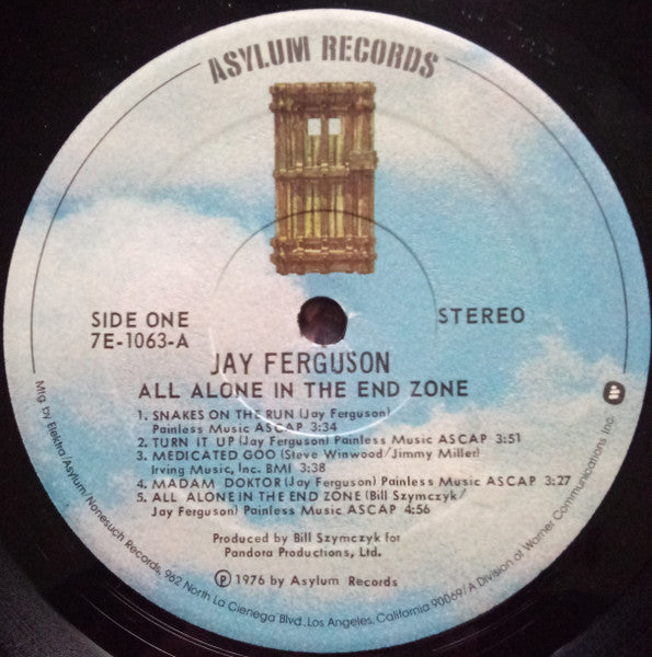 Jay Ferguson : All Alone In The End Zone (LP, Album, PRC)