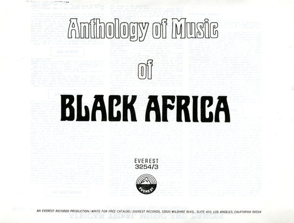 Various : Anthology Of Music Of Black Africa (3xLP + Box)