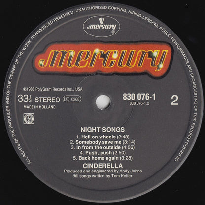 Cinderella (3) : Night Songs (LP, Album)