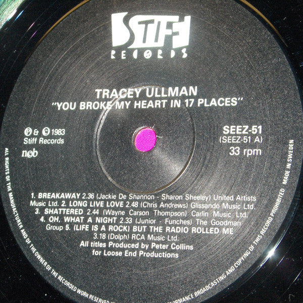 Tracey Ullman : You Broke My Heart In 17 Places (LP, Album)