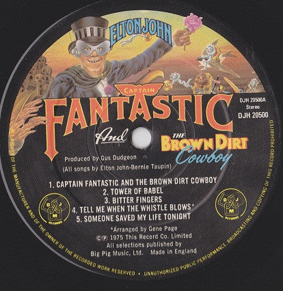 Elton John : Captain Fantastic And The Brown Dirt Cowboy (LP, Album, RE)