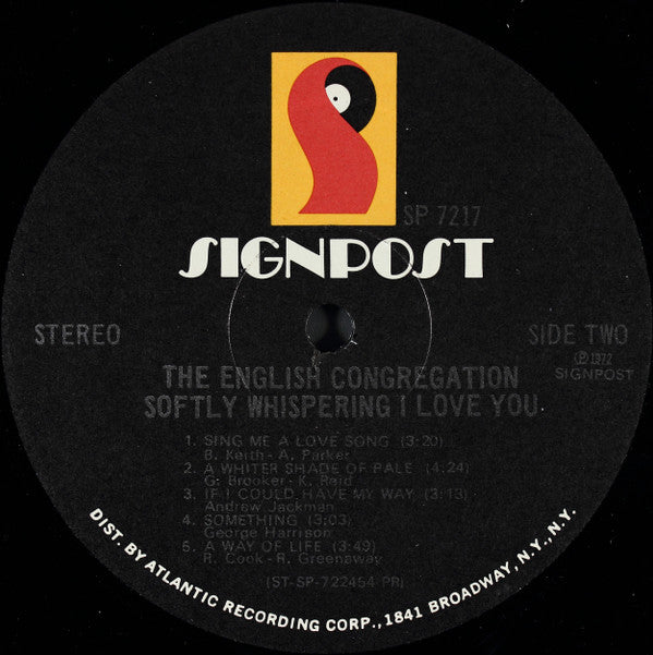 Congregation (2) : Softly Whispering I Love You (LP, Album, PR )