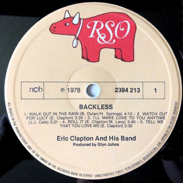 Eric Clapton : Backless (LP, Album, Gat)