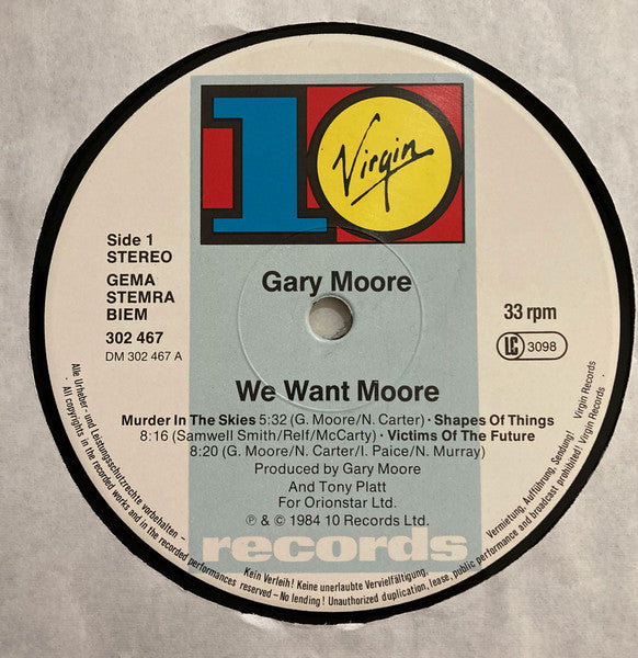 Gary Moore : We Want Moore! (LP, Album, RP + 12", RP)