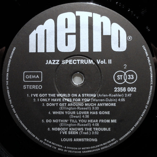 Louis Armstrong : Jazz Spectrum Vol. 2 (LP, Comp)