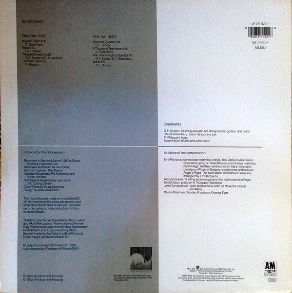 Shadowfax : Shadowfax (LP, Album, RE)