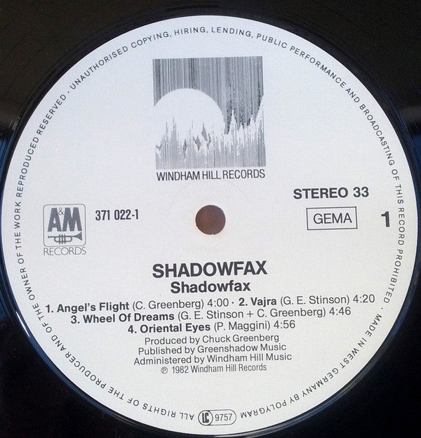 Shadowfax : Shadowfax (LP, Album, RE)