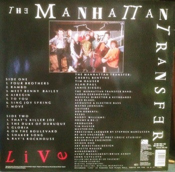 The Manhattan Transfer : Live (LP, Album)