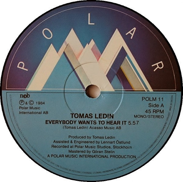 Tomas Ledin : Everybody Wants To Hear It (10", Single)