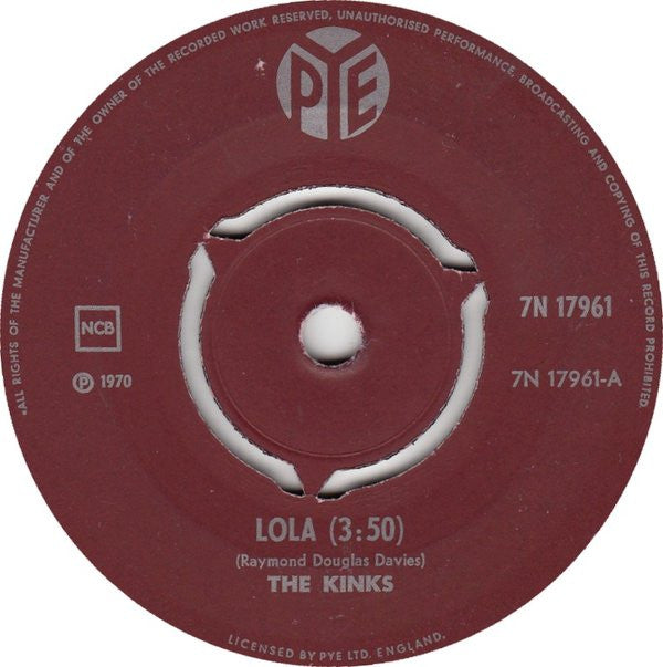 The Kinks : Lola / Berkeley Mews (7", Single)
