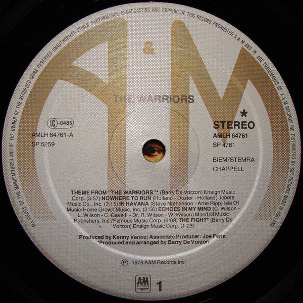 Various : The Warriors (The Original Motion Picture Soundtrack)  (LP, Album)