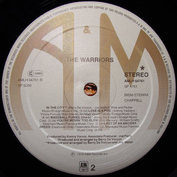 Various : The Warriors (The Original Motion Picture Soundtrack)  (LP, Album)