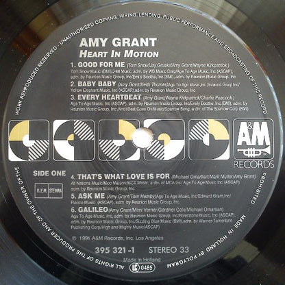 Amy Grant : Heart In Motion (LP, Album, Bla)