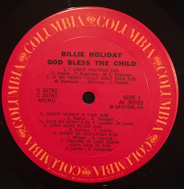 Billie Holiday : God Bless The Child (2xLP, Album, Comp, Mono, Ter)