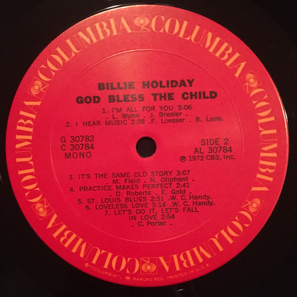 Billie Holiday : God Bless The Child (2xLP, Album, Comp, Mono, Ter)