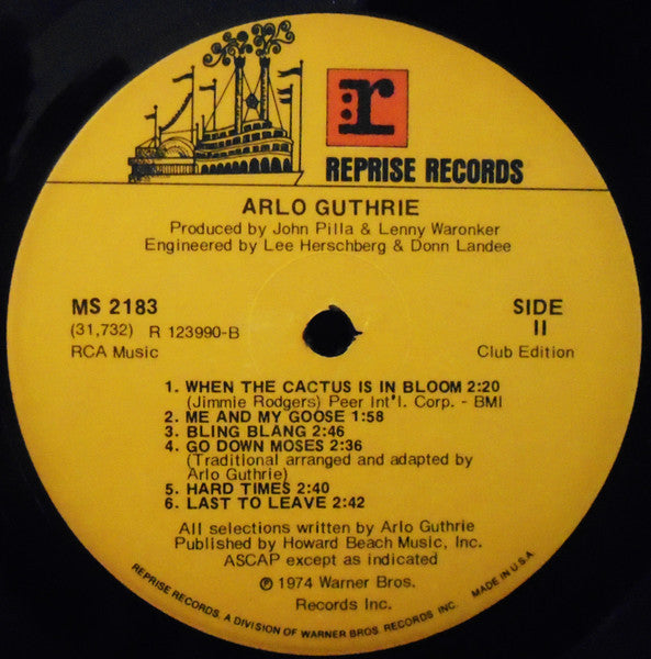 Arlo Guthrie : Arlo Guthrie (LP, Album, Club)