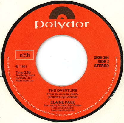 Elaine Paige : Memory (7", Single)