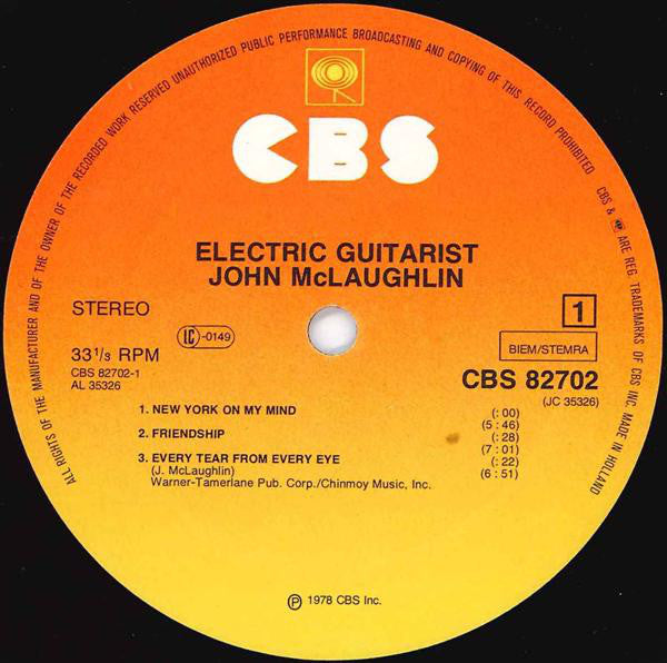 John McLaughlin : Electric Guitarist (LP, Album, Gat)