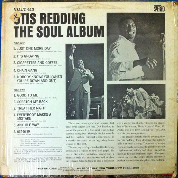 Otis Redding : The Soul Album (LP, Album, Pre)