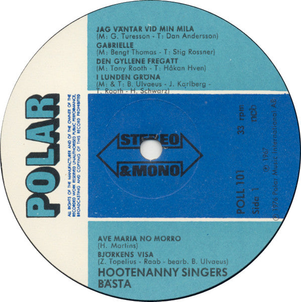 Hootenanny Singers : Hootenanny Singers Bästa (LP, Comp, RE)