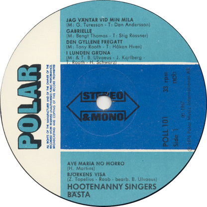 Hootenanny Singers : Hootenanny Singers Bästa (LP, Comp, RE)