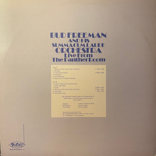 Bud Freeman's Summa Cum Laude Orchestra : Live From The Panther Room (LP, Mono)