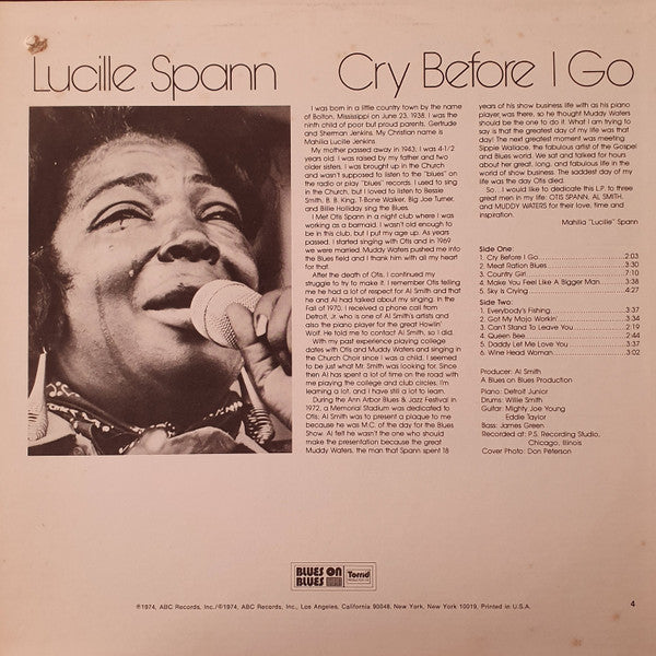 Lucille Spann : Cry Before I Go (LP, Album)