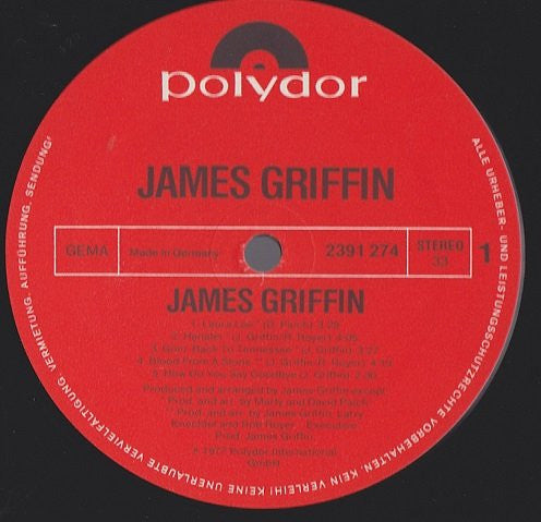 James Griffin (4) : James Griffin (LP, Album)