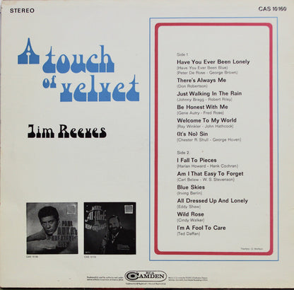 Jim Reeves : A Touch Of Velvet (LP, Album, RP)