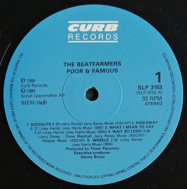The Beat Farmers : Poor & Famous (LP, Album)