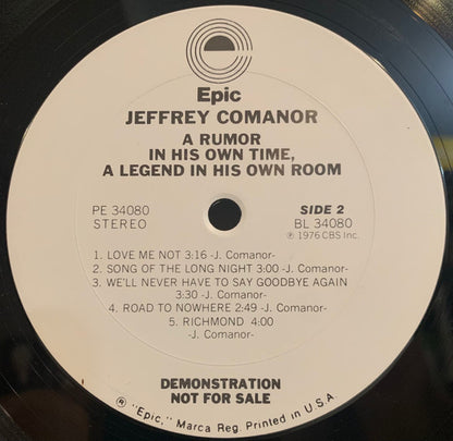 Jeffrey Comanor : A Rumor In His Own Time (LP, Promo)