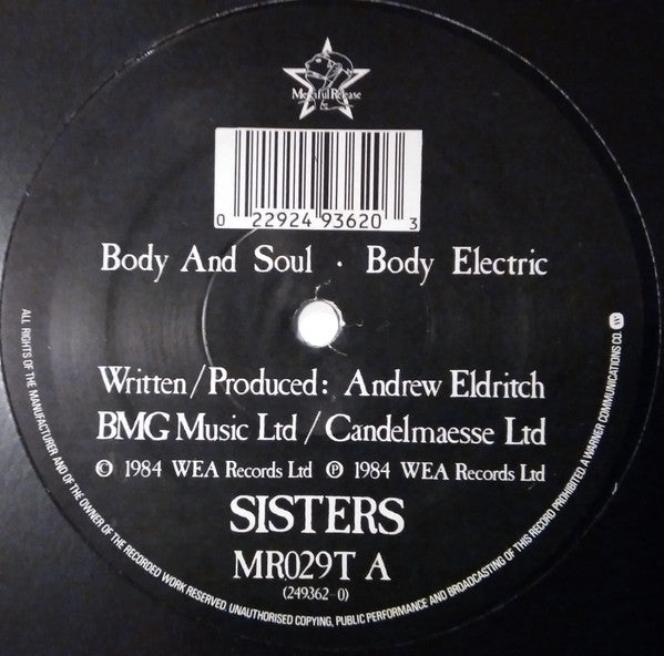 The Sisters Of Mercy : Body And Soul (12", RE, Dam)