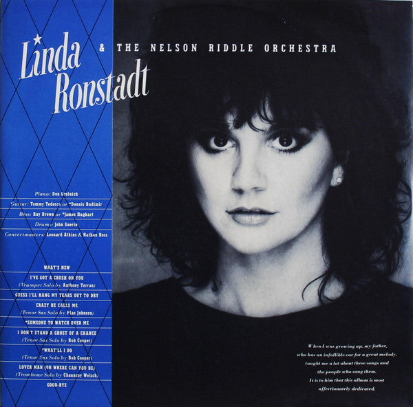 Linda Ronstadt & Nelson Riddle And His Orchestra : What's New (LP, Album)