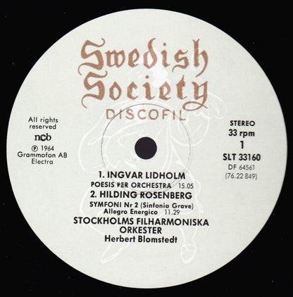 Ingvar Lidholm / Hilding Rosenberg : Poesis Per Orchestra - Symfoni Nr.2 (Sinfonia Grave) (LP, RE)