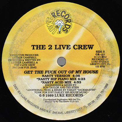 The 2 Live Crew : Me So Horny (12", RE)