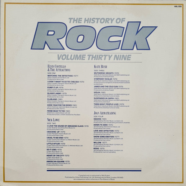 Elvis Costello & The Attractions / Nick Lowe / Kate Bush / Joan Armatrading : The History Of Rock (Volume Thirty Nine) (2xLP, Comp)